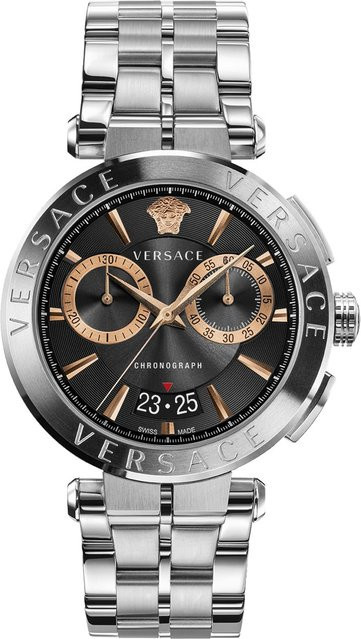 Versace Chronograph, Quarz, Edelstahl, 45 mm, Herren, Schwarz - Bild 1