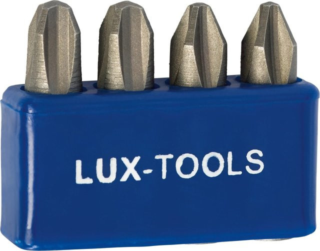 LUX-TOOLS PH-Bit-Set Classic 4-teilig aus Edelstahl in Blau mit PH2 und PH3 - Bild 1
