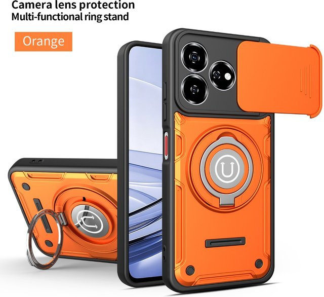 Magnetische Handyhülle für ZTE Blade V60 Design A56 A55 A36 A35 Axon 60 mit 360° Autohalterung, Ring-Kickstand und Kameraschutz in Lila - Bild 1