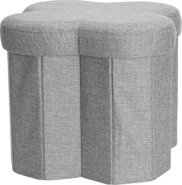 TRENDSTABIL Sitzhocker in Blumenform in Grau mit Polyesterbezug, B/T/H: 35 x 31 x 31 cm - Bild 1
