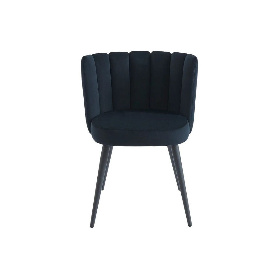 Vente-unique Stuhl Pranila im Art Deco Stil aus Samt und Metall, Schwarz - Bild 2