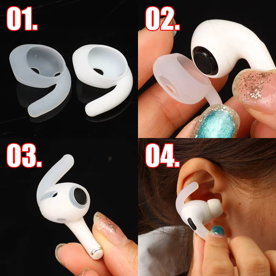 Silikon-Ohrstöpsel für Apple AirPods Pro 3 in Weiß, 6-1 Paar rutschfeste In-Ear Schutz-Ohrpolster - Bild 4