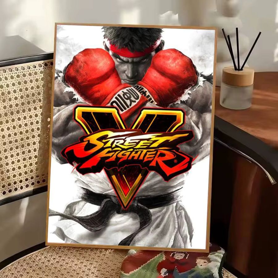 Street Fighter Poster Selbstklebender Wasserdichter Papieraufkleber zur Wanddekoration für Kaffeehaus, Bar oder Zimmer - Bild 3