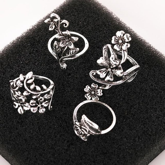 Allbestart Ring-Set, Vintage, Silber, Kupfer, Damen - Bild 1