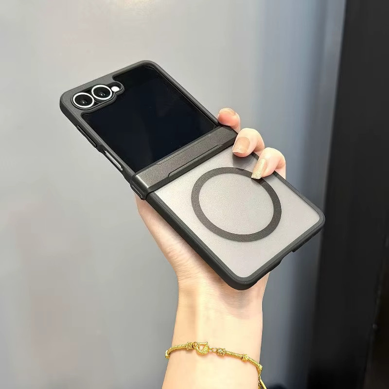MagSafe Schutzhülle mit Scharnierschutz für Samsung Galaxy Z Flip 8 7 6 5 4 5G, magnetisch und matt, transparent oder schwarz - Bild 2