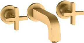Hansgrohe Axor Citterio UP-3-L-Waschtischarmatur mit Kreuzgriff in Brushed Brass als Fertigmontageset - Bild 1