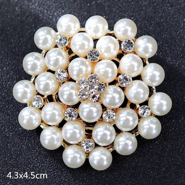 Luoxiang Brosche, Perlen, Diamant, grau, Damen - Bild 1