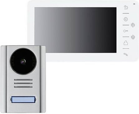 PENTATECH VT38 SET Video-Türsprechanlage Komplett-Set aus Aluminium in Weiß - Bild 1