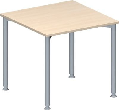 Schäfer Shop Genius Konferenztisch MODENA FLEX, quadratisch, Ahorn/weißaluminium, B: 80 cm, T: 80 cm, H: 72-84 cm - Bild 1