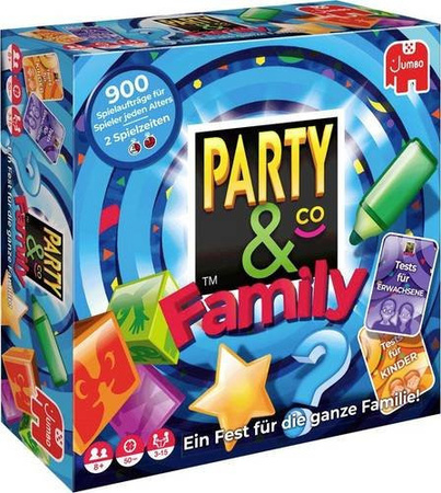 Jumbo Party & Co. Family Partyspiel für Kinder ab 8 Jahren in verschiedenen Schwierigkeitsstufen