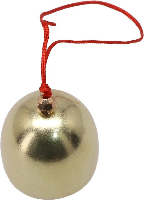Dekorative Metall-Glocke aus Kupfer in Beige als Vintage Windspiel-Anhänger für Weihnachten - Bild 1
