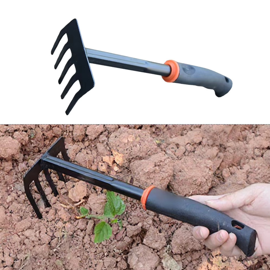 Vibratite Multifunktionales Gartenwerkzeug-Set aus Kohlenstoffstahl in Schwarz mit kleiner Schaufel, Spaten und Hacke zum Pflanzen von Blumen, Gemüse und Sukkulenten - Bild 3
