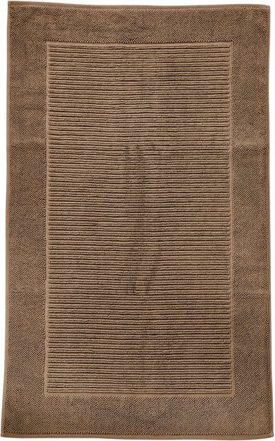 DONE Badteppich Damian gestreift modern braun aus Baumwolle - Bild 1