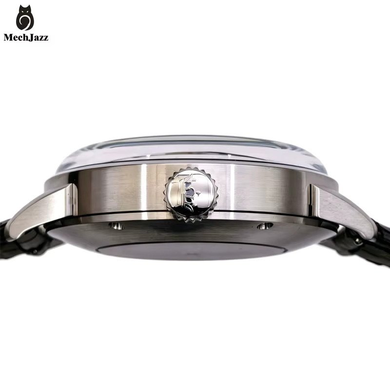 MechJazz Armbanduhr Automatik, Edelstahl, Leder, Blau, Herren - Bild 4