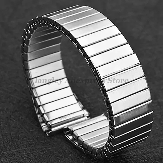 Langley Uhrenarmband Edelstahl, Stretch Expansion, 18 mm, Herren, Silber - Bild 1