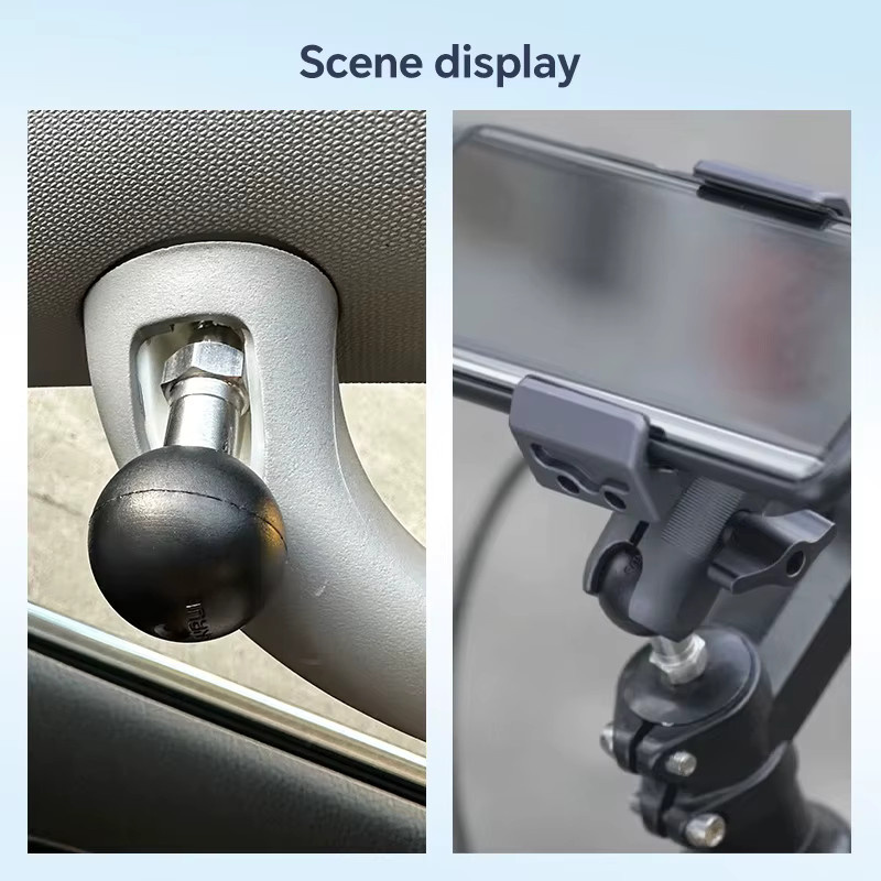 FANAUE Handyhalterung für die Auto A-Säule mit M6-Schraube, Kugelkopf und 25mm Verlängerungsstange, rutschfest und stabil - Bild 4