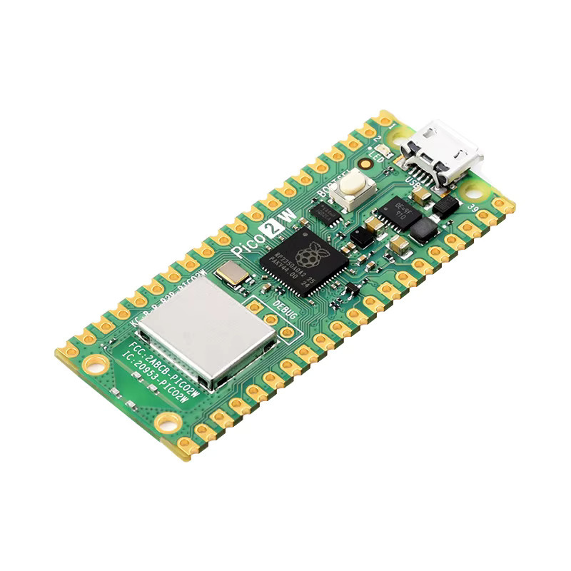 Raspberry Pi Pico 2 W Mikrocontroller mit RP2350 Chip, Dual-Core Arm Cortex-M33 und Hazard 3 RISC-V, Wi-Fi 4 und Bluetooth 5.2, Grün - Bild 2