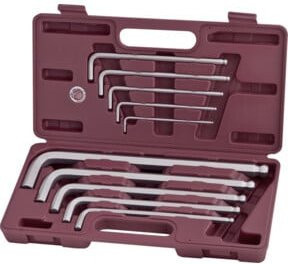 Kraftwerk Kugelkopf-Winkelstiftschlüssel-Set für Innensechskantschrauben, 10-teilig, Multicolor - Bild 1