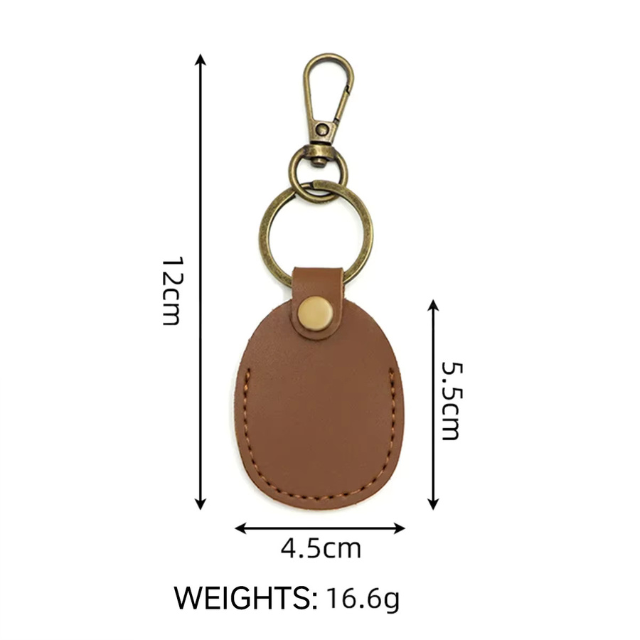Retro Leder Schlüsselanhänger für Apple AirTags in Grün als Schutzhülle und Anti-Lost-Tracker - Bild 5