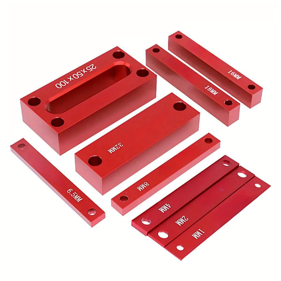 GDART 9-teiliges metrisches Setup-Blöcke-Höhenmessgerät-Set aus Aluminium in Rot für die Holzbearbeitung - Bild 2