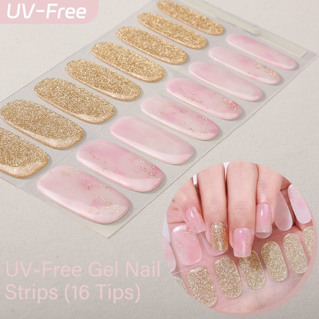 Clou Beaute Radiant Shimmer Nagelstreifen, Blush Gold Leaf, 16 Stück - Bild 1