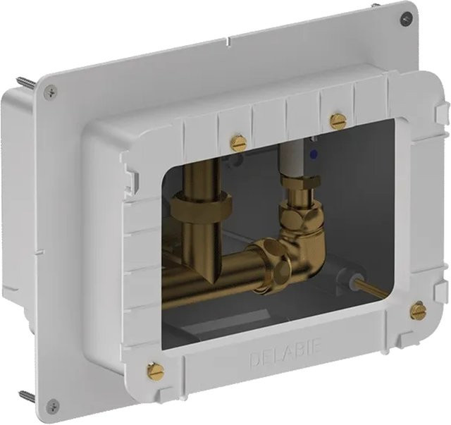 Delabie Rohbauset DU-Therm.MBatt.UP wasserdicht für Unterputz-Thermostatarmaturen, Set 1/2 Zoll, Weiß - Bild 1