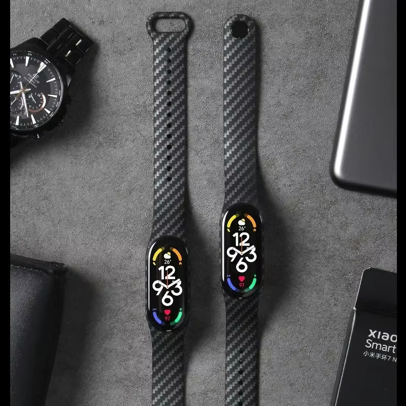 Uhrenarmband Silikon, Schwarz, Xiaomi Mi Band 7 nfc, Mi Band 5, 4, 3, 6 - Bild 2