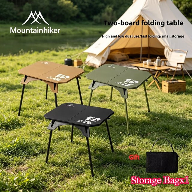 Mountainhiker Tragbarer Klappbarer Campingtisch in Grün für Outdoor, Wandern und Angeln - Bild 1