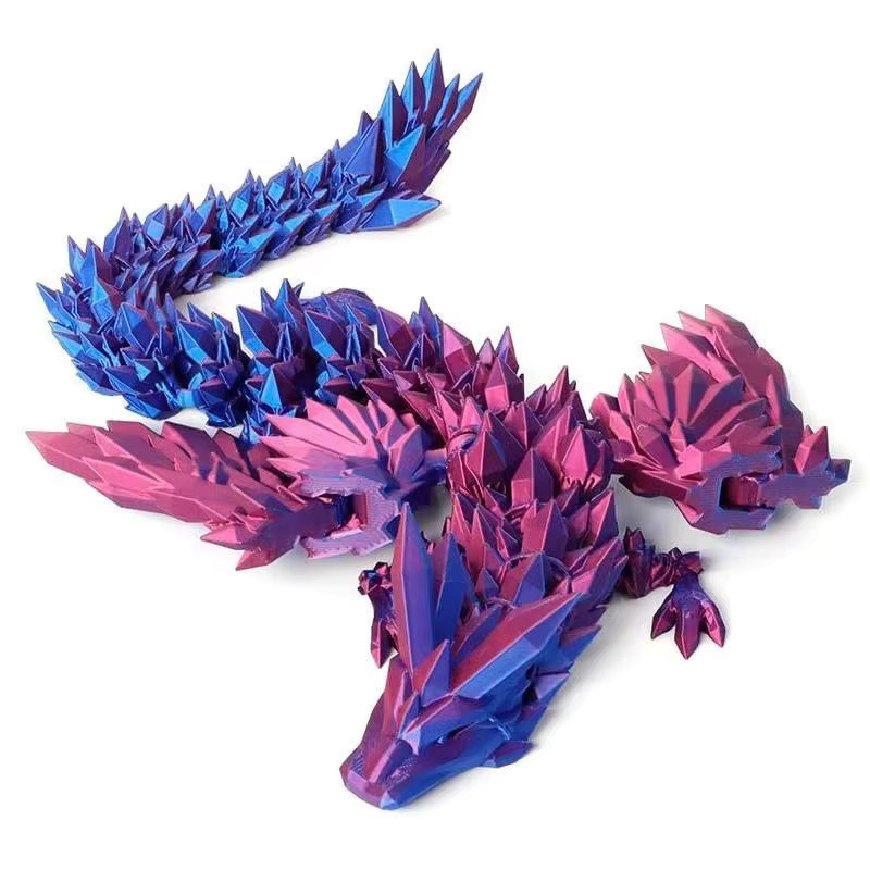 3D-gedruckte bunte Edelstein-Drachenfigur, Actionfigur, bewegliche Gelenke - Bild 2