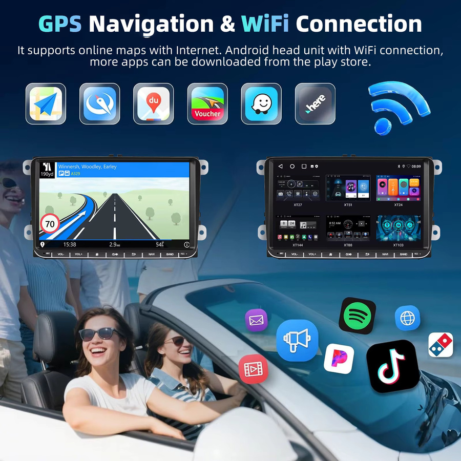 Essgoo Android 15 Autoradio mit 9 Zoll Display, 4+64G, für VW Golf 5 6, Passat, Polo, Touran, Tiguan, Caddy, Eos, T5, Seat, Skoda, kabelloses Carplay, Android Auto, GPS-Navigation, Bluetooth, WLAN, Schwarz - Bild 3