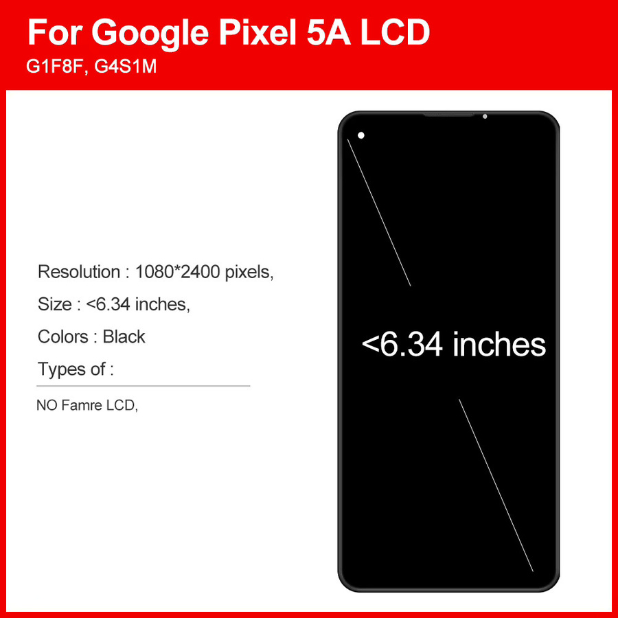 TFT LCD Display Touchscreen Digitizer Montage Ersatz für Google Pixel 5A 5G in Schwarz - Bild 2