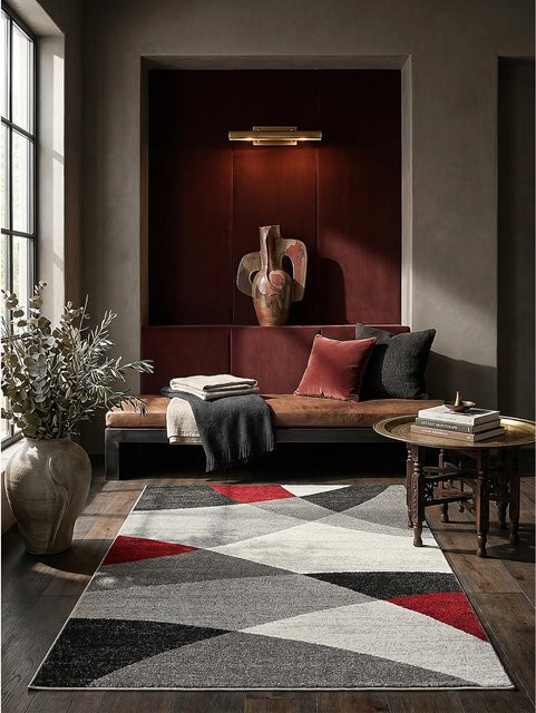 Kadima Design Niederflor-Läufer Grau Multicolour Geometrisches Design B/T: 80 x 140 cm - Bild 1