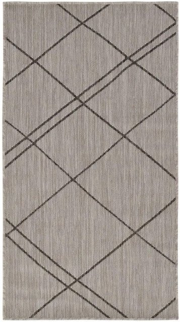 Vercai Rugs Teppich Terrace Karo Hellgrau Kiesel B: 80 cm, T: 150 cm - Bild 1