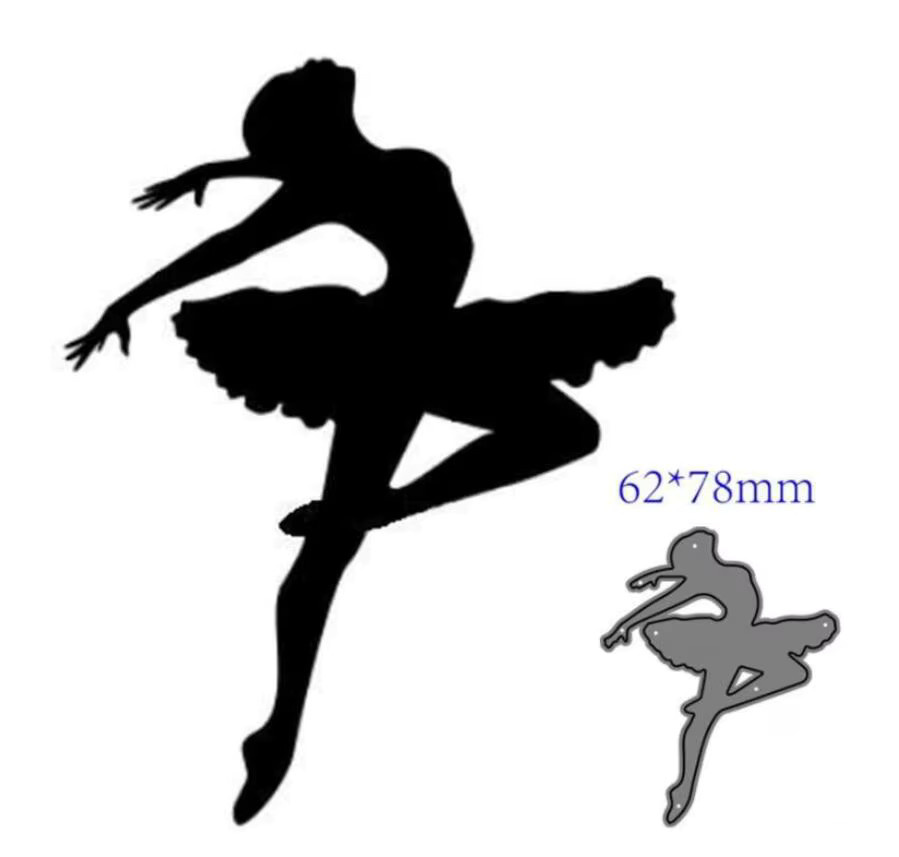 Metall-Schneideform Ballett Mädchen für Scrapbooking und Papierhandwerk in Schwarz - Bild 5