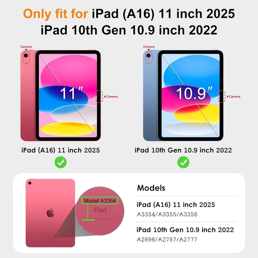 Apple iPad Schutzhülle mit transparenter Acryl-Rückseite und Stifthalter in Transparent, Rot oder Pink - Bild 2