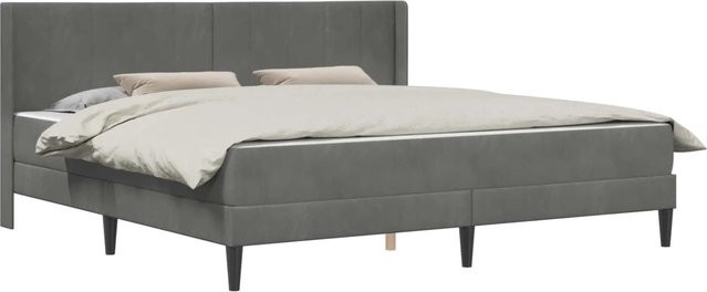 vidaXL Bettrahmen aus Samt in Grau, B/H: 180 x 202 cm - Bild 1