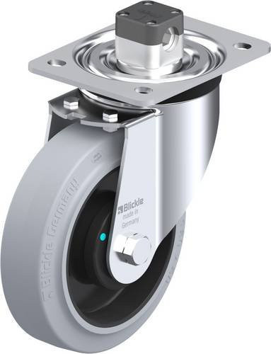 Blickle L-POEV 160KAD-CS11-SG Lenkrolle mit Feststeller in Grau, Schwarz und Blau, Rad-Durchmesser: 160 mm, Tragfähigkeit: 400 kg - Bild 1