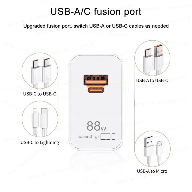 Keai 88W Dual-Port USB-C Ladegerät mit SuperCharge für Huawei und Honor in Weiß - Bild 2