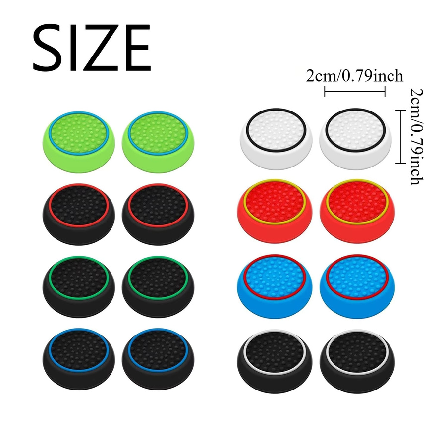 16-teiliges Silikon-Joystick-Kappen Set für PS4 und PS5 in Multicolour, rutschfeste Daumengriffe für Analogsticks - Bild 2