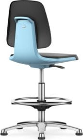 Bimos Arbeitsdrehstuhl Labsit mit Skintec-Polster und Fußring, blau, B/T/H: 45 x 42 x 52 - 77 cm - Bild 1