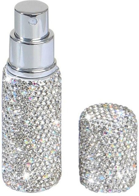 NATAWA Parfüm Spray Flasche mit Strass Intarsien, 10 ml, Weiß, Unisex - Bild 1
