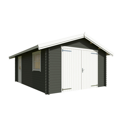 Lasita Blockgarage Yarik in Grau-Grün mit Außenmaß B/T: 473,7 x 473,7 cm - Bild 3