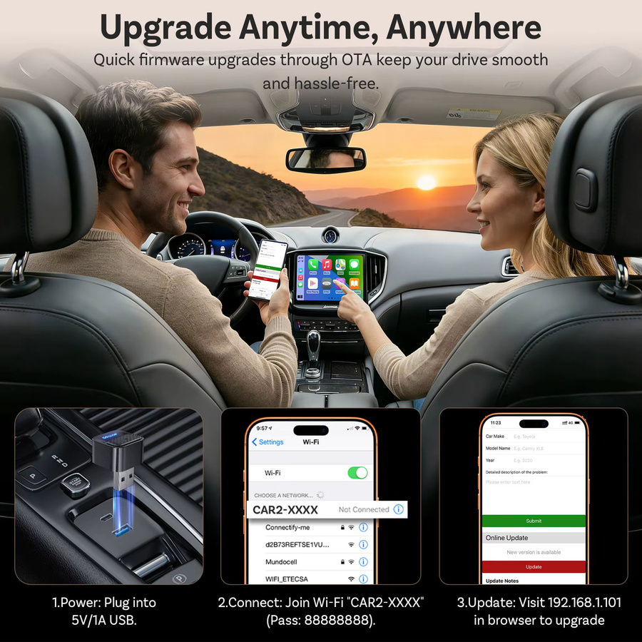 Ottocast Mini Core Kabelloser CarPlay und Android Auto Adapter in Schwarz - Bild 6