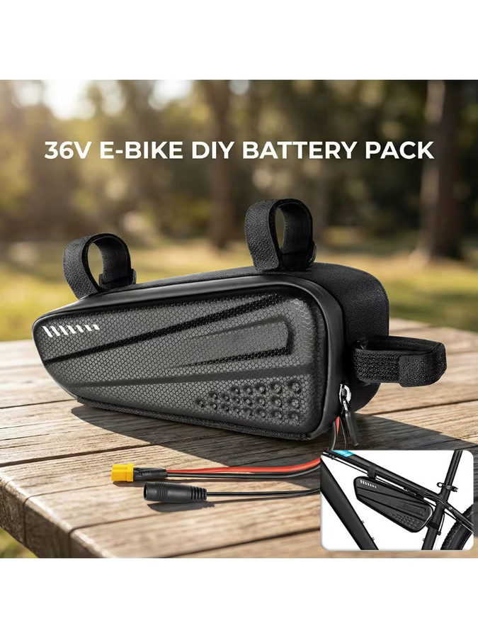 Reoaoone DIY E-Bike Lithium-Ionen Batterie im Dreieck-Design, 48V/36V, Schwarz, für elektrische Fahrräder und Roller mit 500W Motor - Bild 5