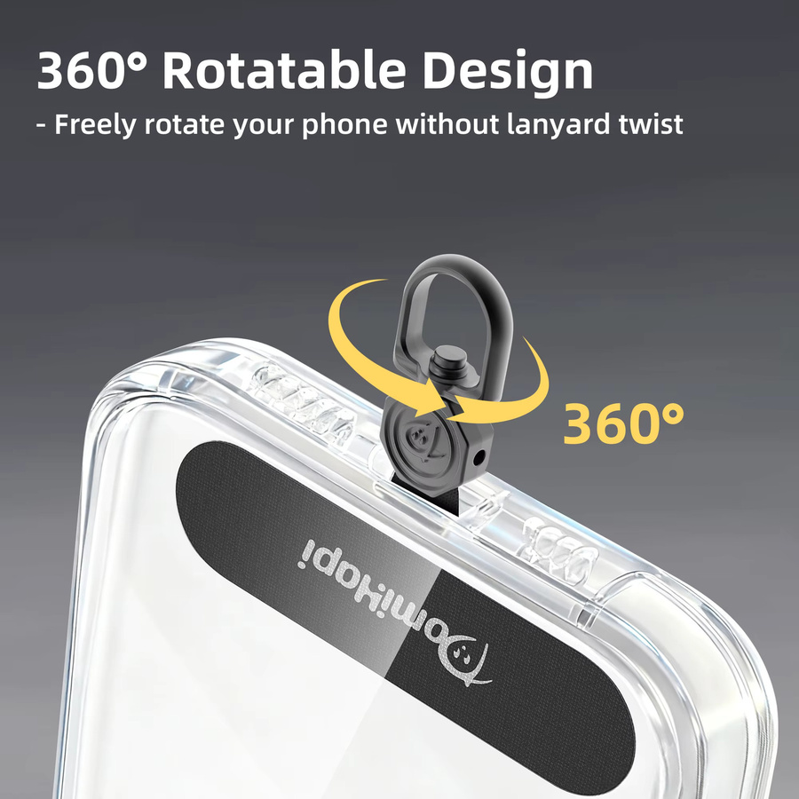 Telefon Tether Tab 360 Grad drehbarer Anti-Drop Lanyard-Clip in Grau für universelle Handyhüllen - Bild 3