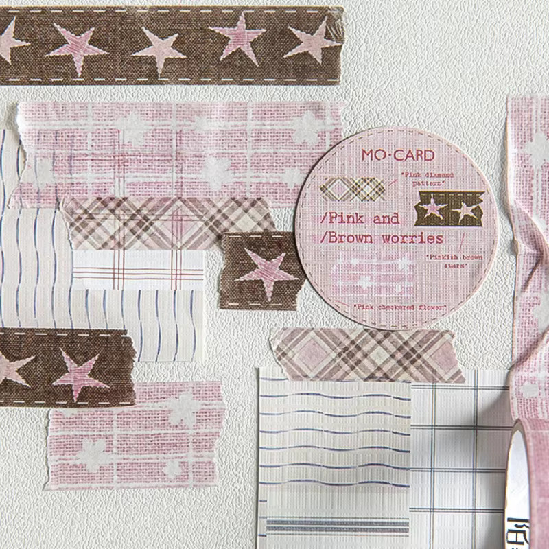 Mr. Paper Washi-Tape-Set mit Stoffstruktur in Multicolour für Tagebuch-Dekoration und DIY-Collagen, 3 Rollen - Bild 1