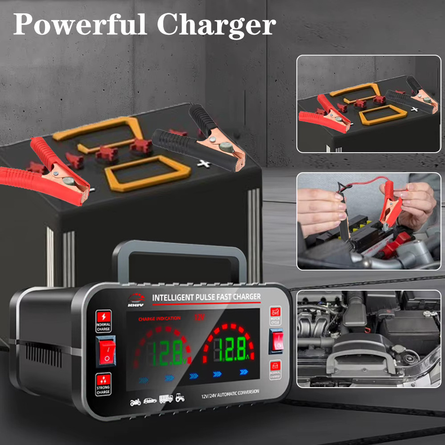 Puls Reparatur Auto Batterie Ladegerät 150W für Blei Säure AGM GEL Batterien mit EU Stecker in Schwarz - Bild 5