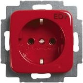 Schutzkontakt Steckdoseneinsatz Reflex Rot EUC/DV-217-101 - Bild 1