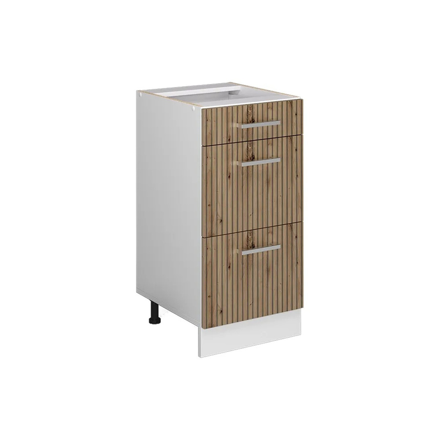 Vicco Küchenunterschrank R-Line in Artisan-Eiche und Weiß mit Schubladen, Breite: 40 cm, Höhe: 81,6 cm, Tiefe: 46 cm - Bild 2