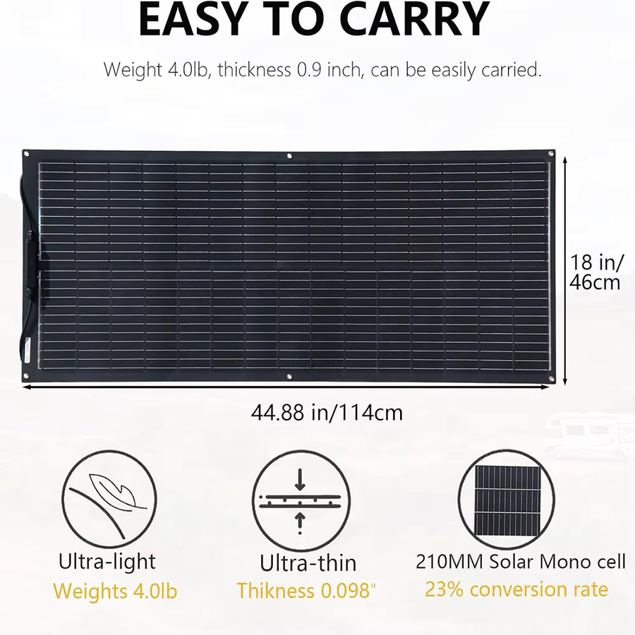 XINPUGUANG Mikro-Gitter Solarpanel-Balkon-Kit 100 W, Schwarz - Bild 4